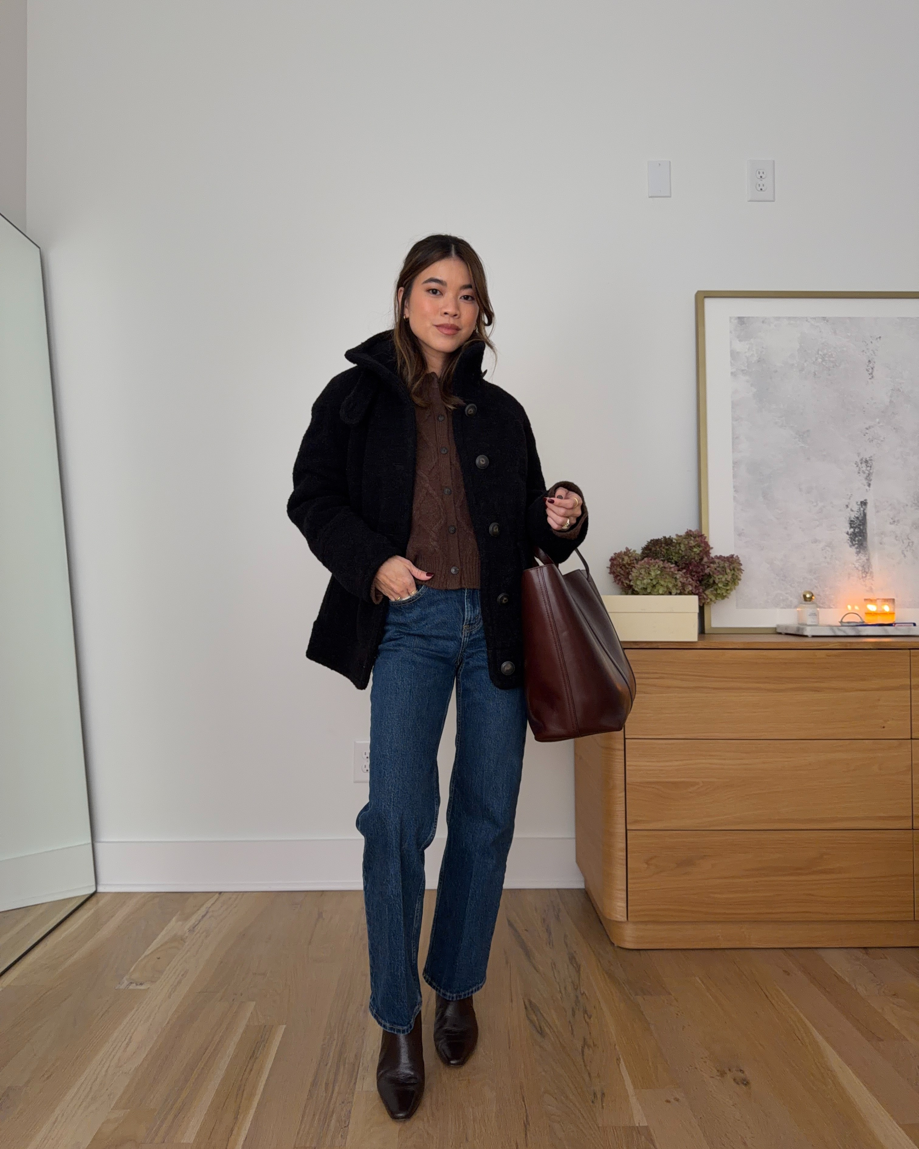 Sizing info: sweater small, jeans 23 extra short in dark wash, jacket XS! petite fashion, get dressed with me, outfit inspiration, ootd, nashville outfit, Nashville influencer, petite style, vacation style, casual outfits, mom style, petite pants, winter dress, winter outfit, winter pants, winter outfit inpso, winter outfit idea, winter top, winter style, winter sweater, cozy sweater, cold weather sweater, cold weather outfit, winter bag, winter purse, sezane pants, jeans, denim, sezane denim, black denim, winter jacket, winter coat, warm coat, sezane jacket, sezane 

 

#LTKHoliday #LTKSeasonal #LTKPetite