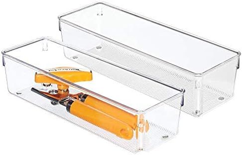 iDesign Linus Organiser Tray, Large Plastic Drawer Insert, Pack of 2 Accessories Organiser Boxes,... | Amazon (UK)