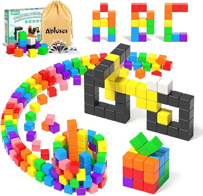 54 PCS Magnetic Blocks, Magnetic Building Blocks for Toddlers 3+, Montessori Toys, Magnet Cubes, ... | Amazon (US)