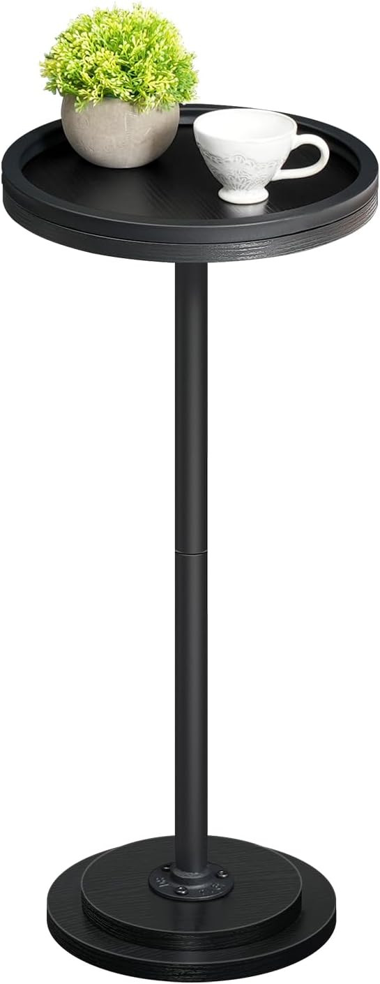 HOOBRO Small Round Side Table, Drink Table, Coffee Martini Table with Pedestal Accent for Small S... | Amazon (US)