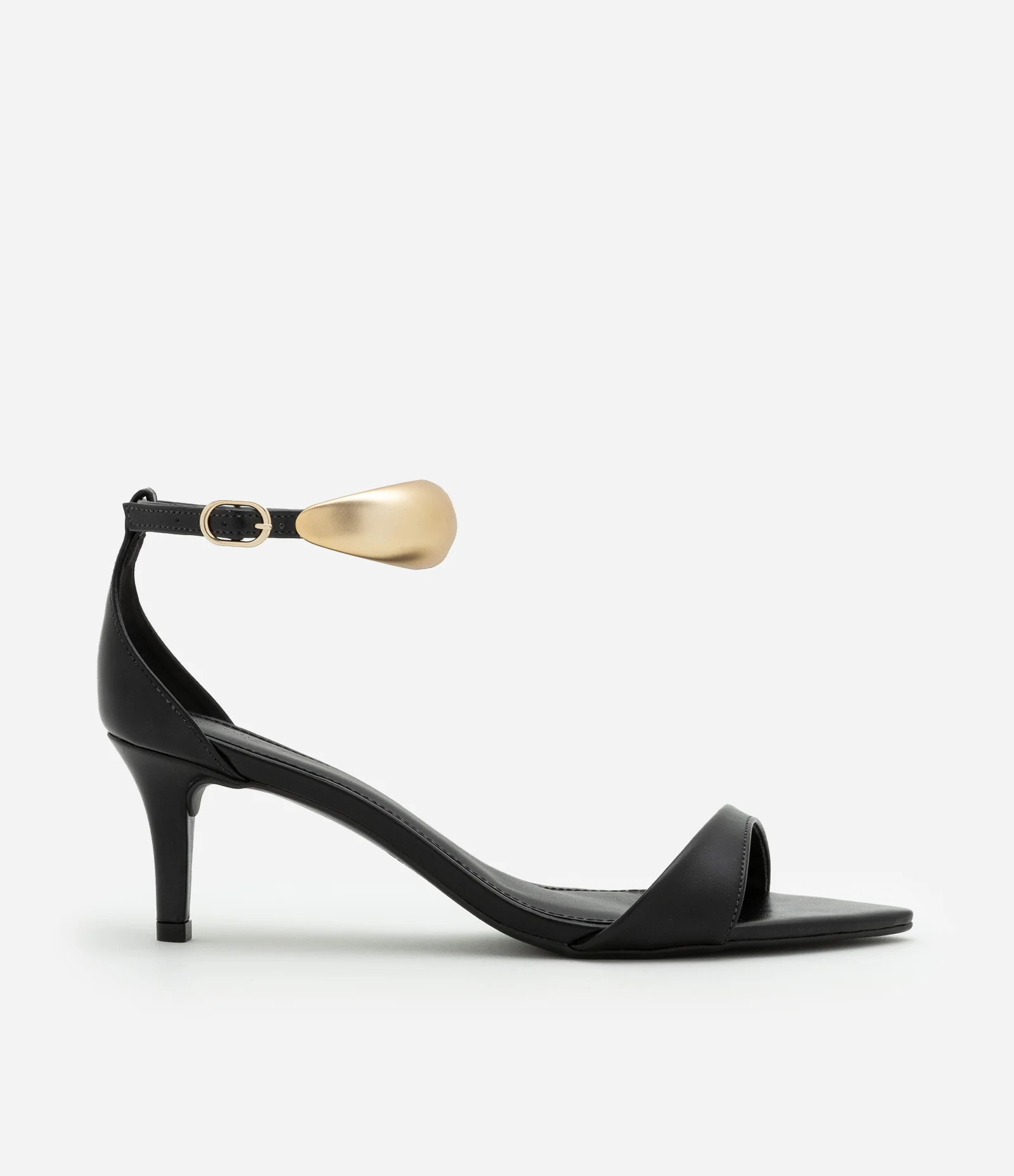 Sandália em PU com Detalhe de Metal Bold no Tornozelo Preto - Lojas Renner | Renner (BR)