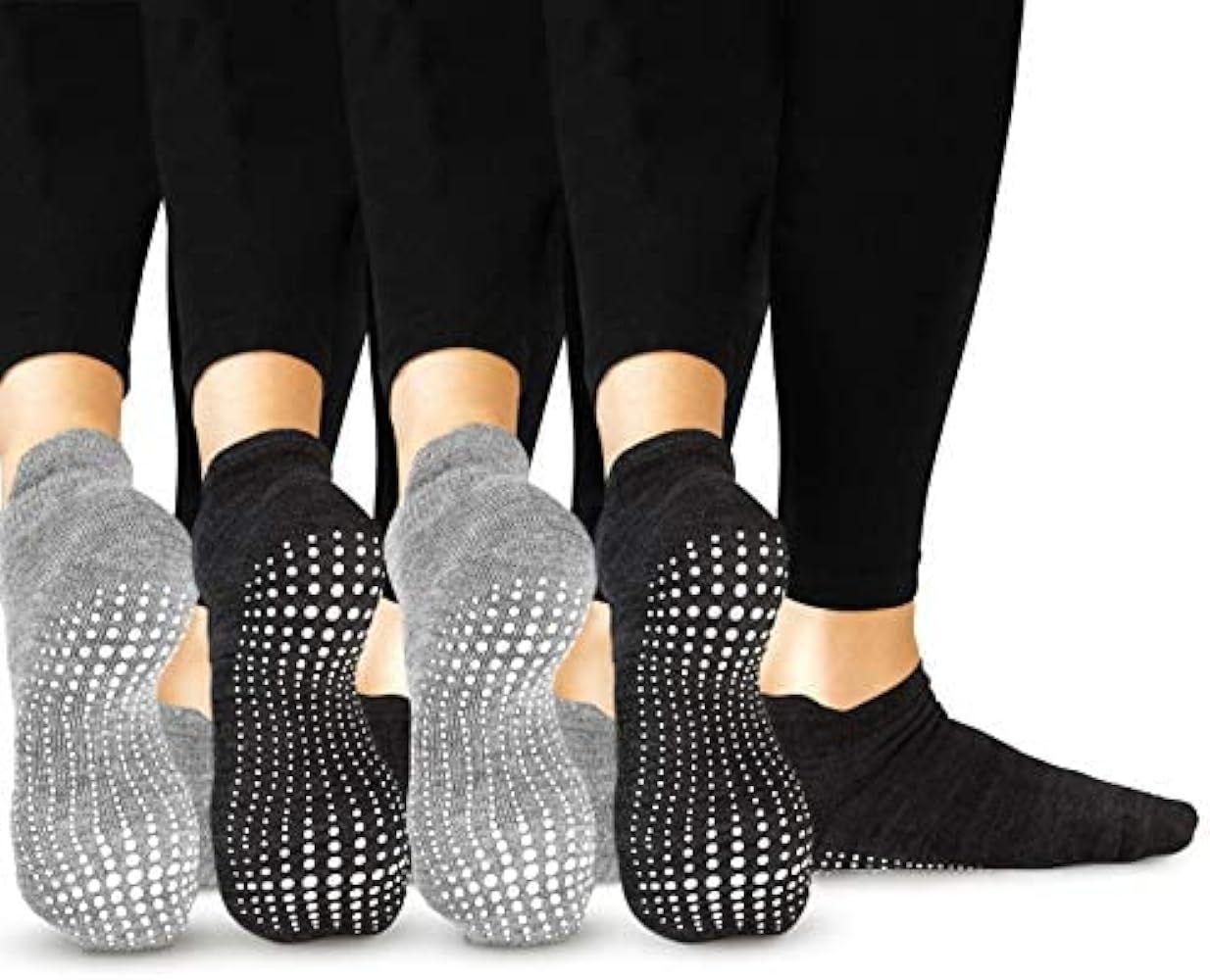LA ACTIVE Non Slip Yoga Grip Socks - Barre Ballet Pilates Athletic Socks for Men and Women | Amazon (US)