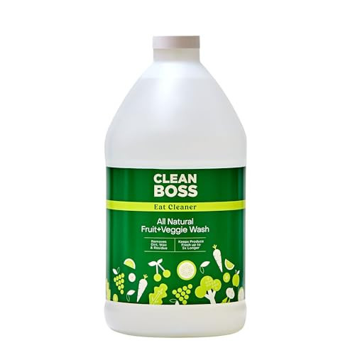 CleanBoss Eat Cleaner Triple-Action Fruit + Veggie Wash Refill - 64 oz - Removes Harmful Residue - Keeps Produce Fresh Up to 5X Longer - Vegan, Gluten Free | Amazon (US)