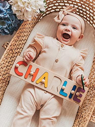 Name Puzzle With Pegs Personalized Wooden Name Puzzle Wooden Toys Cust… | Amazon (US)
