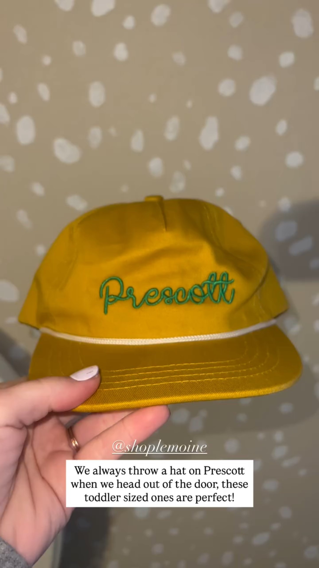 We always throw a hat on Prescott when we head out of the door, these toddler sized ones are perfect!  @shoplemoine