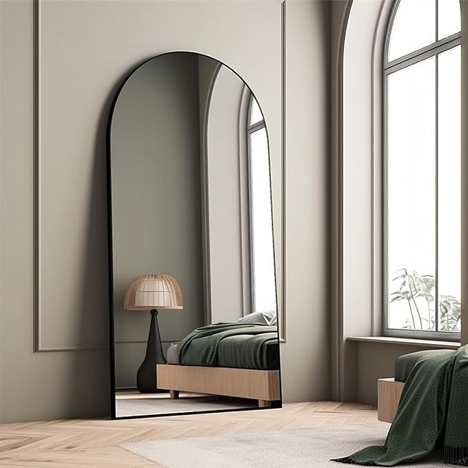 ABSWHLM Arched Full Length Mirror 71"x32" with Stand Aluminum Alloy Frame Floor Large Mirror for ... | Amazon (US)