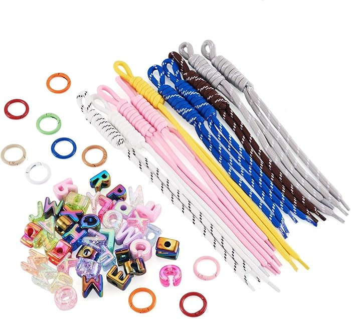 FASHEWELRY Letter Paracord Keychain Bag Charms Kit, 10Pcs Braided Nylon Rope 40Pcs Mixed Large Le... | Amazon (CA)