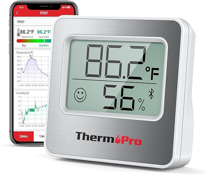 ThermoPro TP357 260FT Bluetooth Hygrometer Room Thermometer for Home with Remote Monitor & Smart ... | Amazon (US)