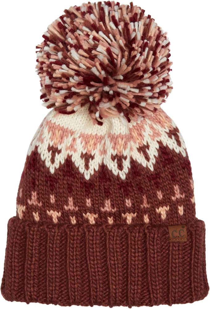 Funky Junque Women’s Knit Pom Beanie – Cozy Womens Winter Hat, Apres Ski Cold Weather Beanies... | Amazon (US)