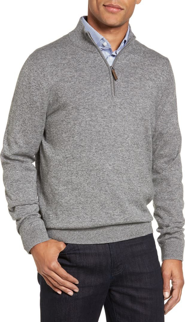 Half Zip Cotton & Cashmere Pullover | Nordstrom