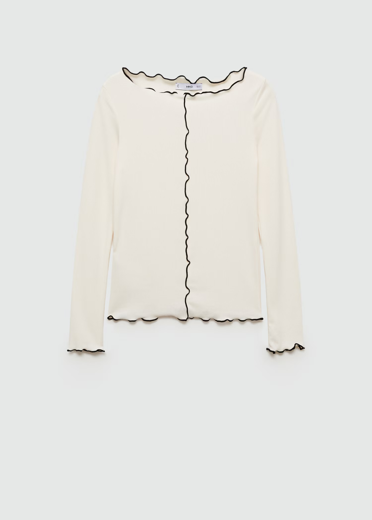 Long sleeve T-shirt with decorative stitching | MANGO (US)