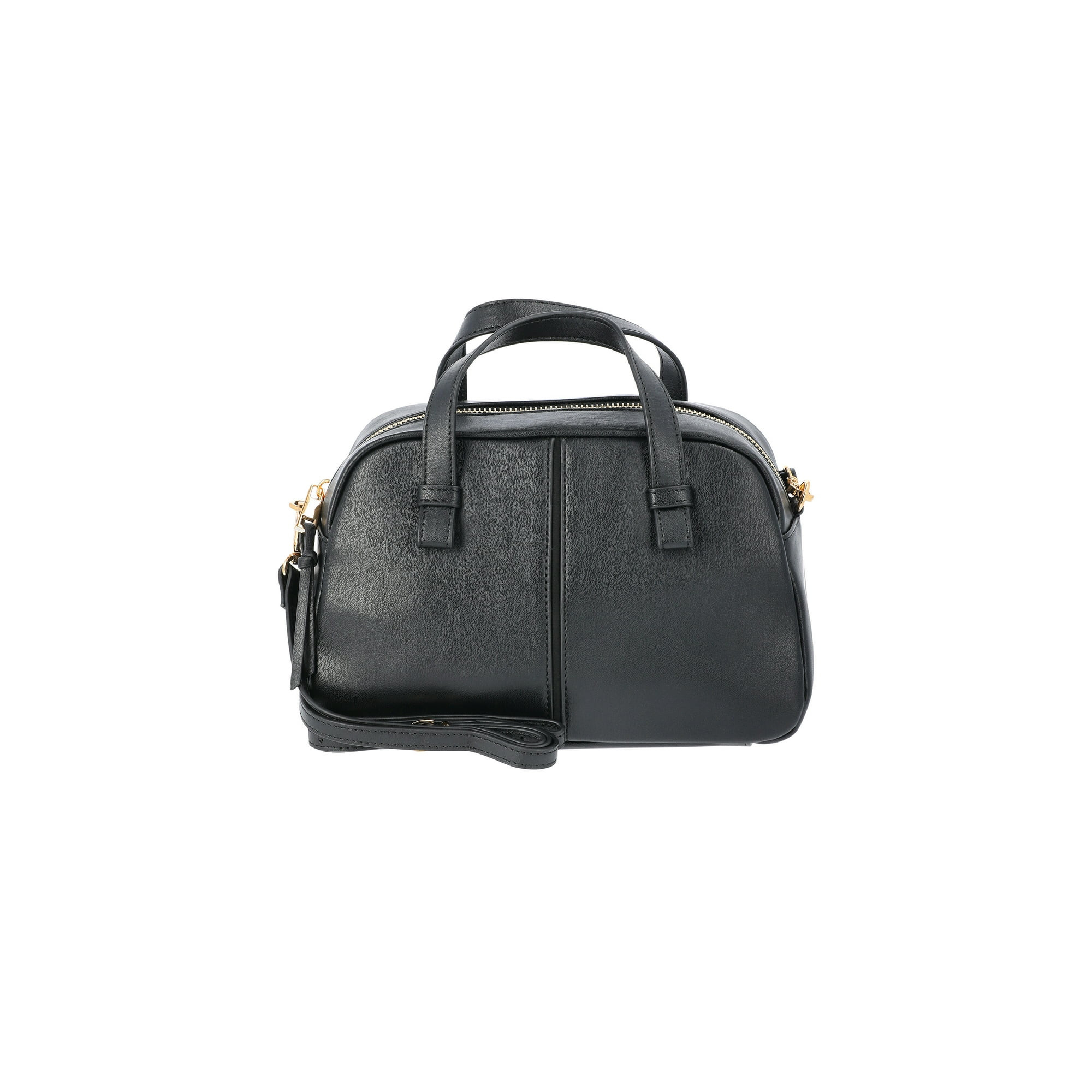 Time and Tru Women's Faux Leather Mini Satchel Bag with Crossbody Strap, Black | Walmart (US)