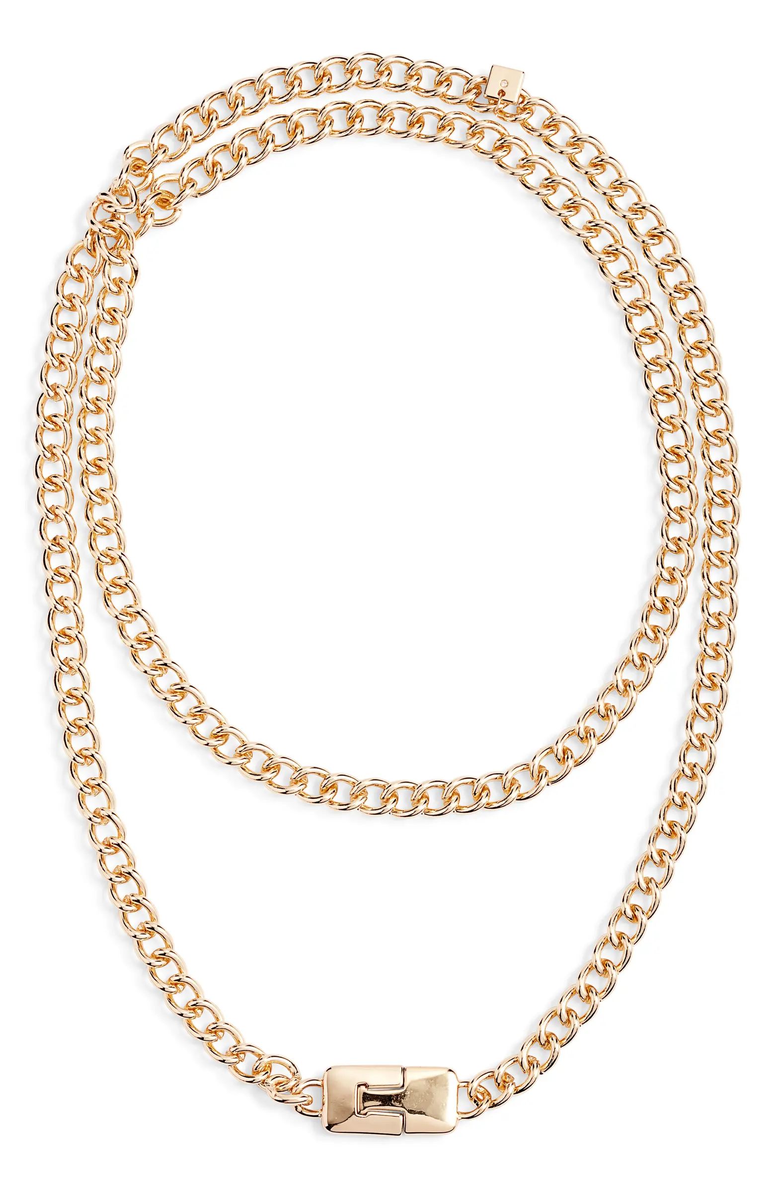 Open Edit Layered Curb Wrap Necklace | Nordstrom | Nordstrom