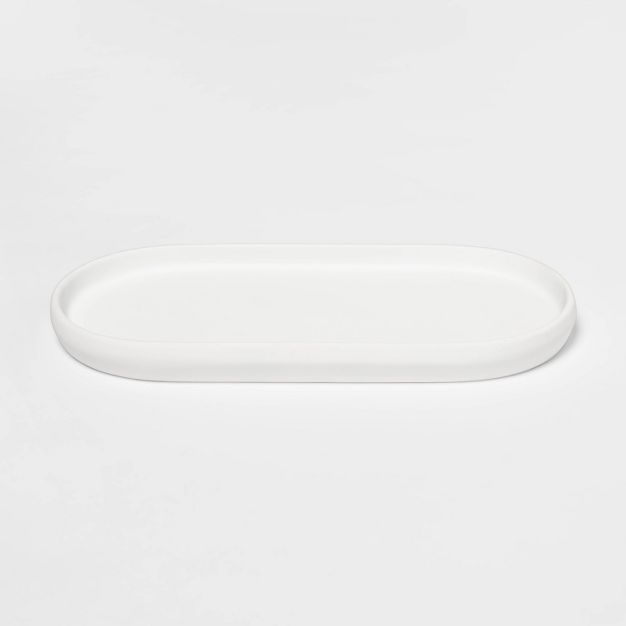 Modern Soft Touch Tray White - Threshold&#8482; | Target