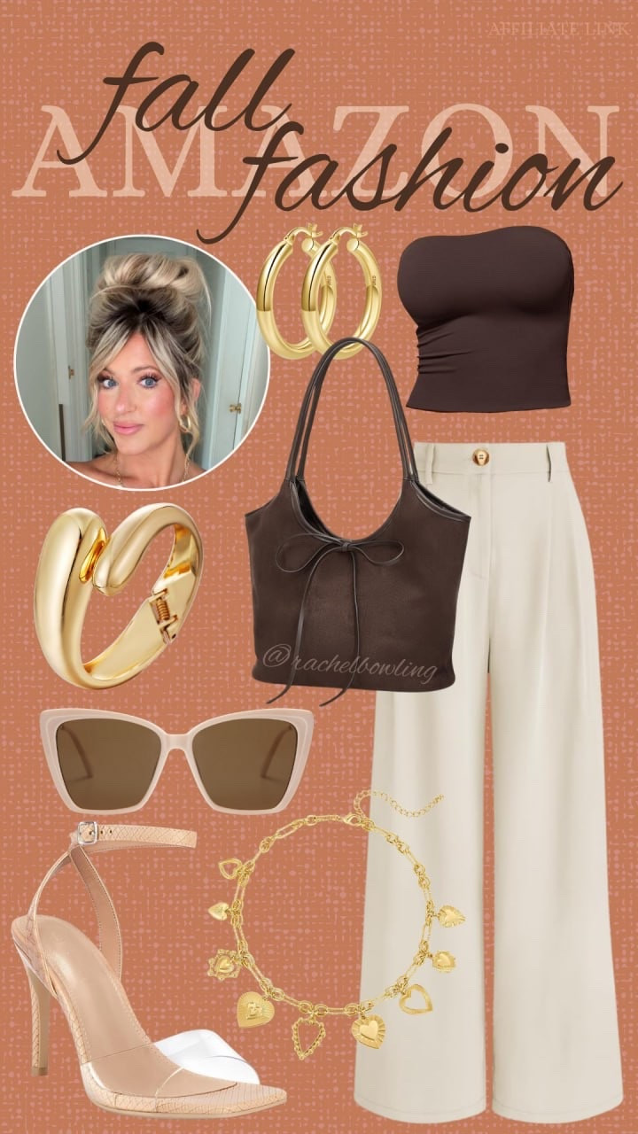 🍂 Fall Fashion Finds 🍂
Chic + timeless pieces you can mix + match all season long.

🤎 Strapless top + wide leg trousers = effortless sophistication
👜 Structured bow bag = feminine + polished
👡 Neutral heels = leg-lengthening perfection
🕶️ Cat-eye sunnies = glam touch
✨ Gold hoops + charm bracelet = classic details

All from Amazon + linked in my LTK so you can shop the look! 

#LTKSeasonal #LTKFallSale #LTKMidsize