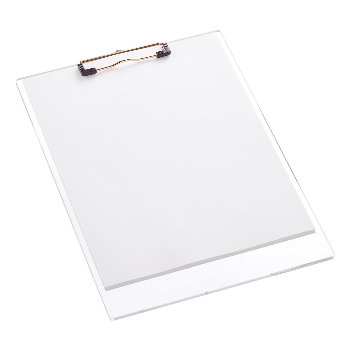 Russell + Hazel Clear & Gold Acrylic Clipboard | The Container Store