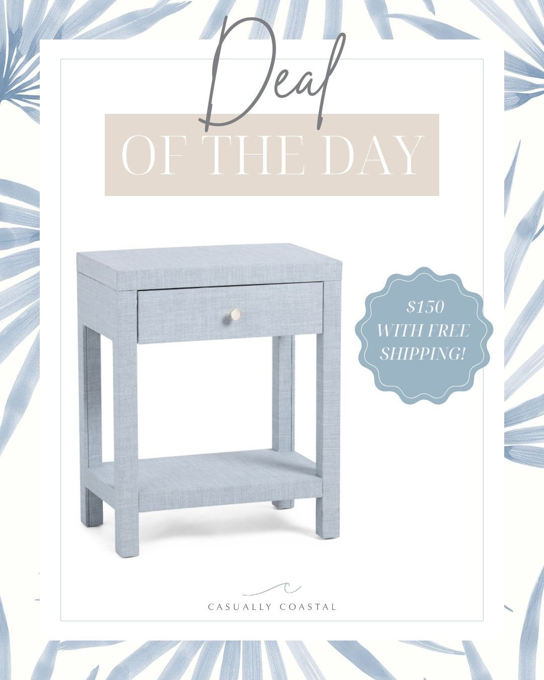 This linen-wrapped nightstand will go quick! Such a beautiful color and only $150, with free shipping (use code SHIP89)! 
- 
coastal home decor, coastal style, blue nightstands, affordable nightstands, nightstands under $150, nightstands under $200, designer look for less, bedroom furniture, serena & lily look for less, beach house style, beach house furniture, lake house bedroom ideas, beach house bedroom ideas, coastal nightstands, TJ maxx nightstands, linen nightstands, primary bedroom nightstands, guest bedroom nightstands, nightstands with drawers, side tables, end tables, living room furniture, light blue nightstands

#LTKHome