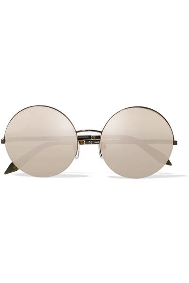 Victoria Beckham - Supra Round-frame Metal Mirrored Sunglasses - Gold | NET-A-PORTER (US)