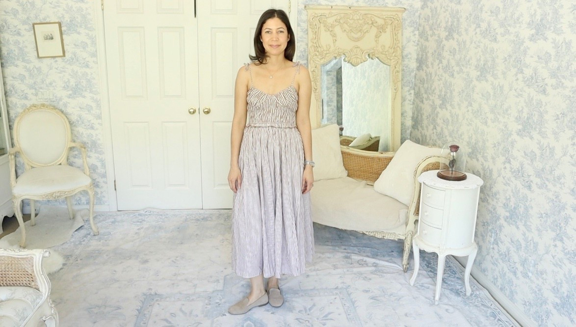 There is something undeniably Parisian about Lulu’s Fanya Brown and White Striped Smocked Midi Dress. The smocked bodice creates such a flattering silhouette, while the peplum detail and full skirt add a whimsical, jolly touch that feels perfect for sunny days and leisurely afternoons.
I love pieces like this because they are effortlessly chic. Simply add a basket bag, classic sandals, and perhaps a red lip for that timeless French-inspired charm. It’s the sort of dress that makes everyday moments feel a bit more special.

Remember, elegance needn’t be complicated. A beautiful dress, chosen thoughtfully, can bring so much joy to your wardrobe.

Would you style this for brunch, a garden party, or a stroll through town? Do let me know in the comments.

#OOTD #DailyConnoisseur #TenItemWardrobe


#LTKdayinmylife #LTKselfcare #LTKgrwm