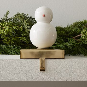 Enamel Snowman Stocking Holder | West Elm (US)