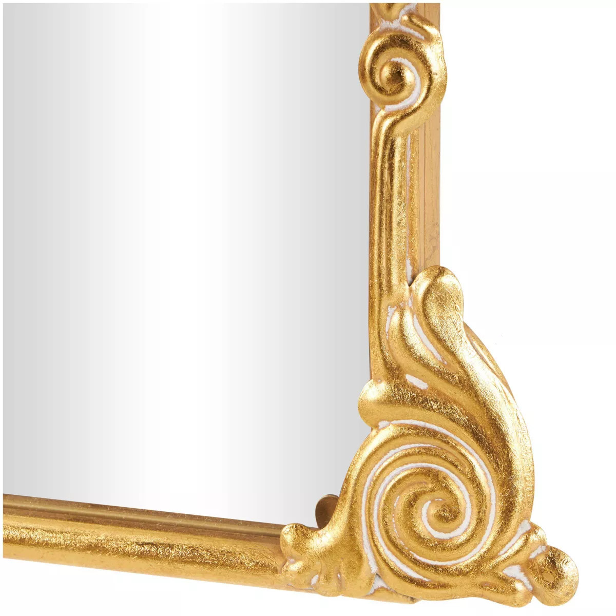 Olivia & May 48"x28" Metal Tall Ornate Arched Baroque Floor Mirror Gold: Vintage Style, Keyhole M... | Target