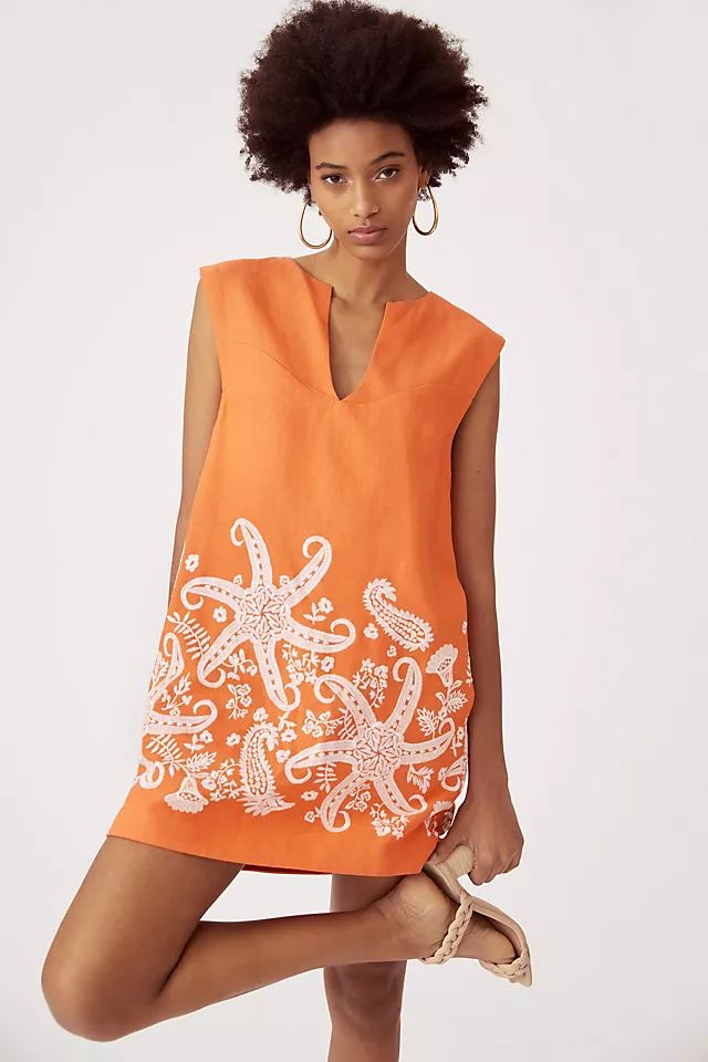 Maeve Embroidered Tunic Dress | Anthropologie (US)