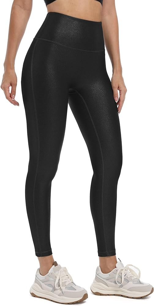 HARTPOR Faux Leather Leggings for Women 25''/28''- High Waisted Tummy Control Leather Pants Stret... | Amazon (US)