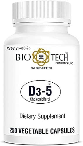 Bio-Tech Pharmacal D3-5 (5000 IU), 250 Capsules – All-Natural Supplement – Supports Bone & Im... | Amazon (US)