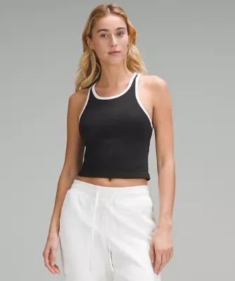 Ebb to Street Cropped Racerback Tank Top  Contrast | lululemon (AU)