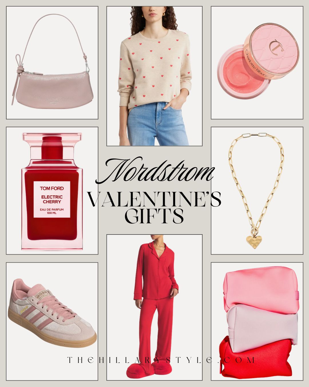 Valentine’s Day Wishlist: The Nordstrom Gift Guide
Spoil them (or yourself!) with the ultimate Valentine’s Day gift guide from Nordstrom. This year, the vibe is all about "Affordable Luxury" and "Romantic Minimalism"—think high-quality staples in dreamy shades of cherry red and soft rose pink.

The standout of the season is definitely the TOM FORD Electric Cherry Eau de Parfum, a flirtatious blend of morello cherry and jasmine that is basically date night in a bottle. For the "Clean Girl" who loves a pop of color, the adidas Gazelle Indoor Sneakers in pink are a must-have for 2026. If cozy is more your speed, you can’t go wrong with Skims Pajamas or the viral Caslon Intarsia Heart Sweater for that perfect Valentine's morning look. From Charlotte Tilbury beauty sets to elevated luxe handbags, these picks are designed to be loved long after February 14th.

Which of these curated finds are you adding to your cart?

#TheHillaryStyle #NordstromGifts #ValentineGiftGuide #GalentinesDay #LuxuryBeauty #AdidasGazelle #TomFordBeauty #CozyAesthetic #DateNightStyle #GiftIdeasForHer #PinkAesthetic #PinterestFashion2026 

  

#LTKBeauty #LTKValentine #LTKValentine #LTKselfcare #LTKSeasonal