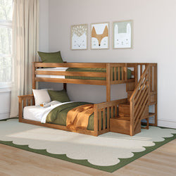 Twin Over Full Low Bunk Bed With Stairs | max & lily
