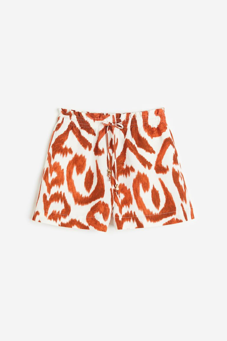 Linen-blend Paper-bag Shorts | H&M (US + CA)