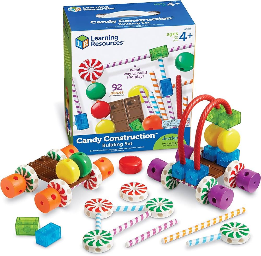 Learning Resources Candy Construction Building Set - 92 Pieces, Ages 4+,Toddler Learning Toys, Fi... | Amazon (US)