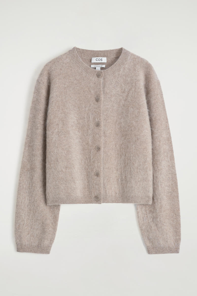 Brushed-Cashmere Crew-Neck Cardigan | COS (US)