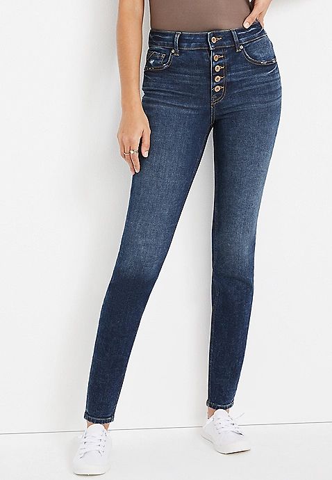 edgely™ Super Skinny High Rise Button Fly Jean | Maurices
