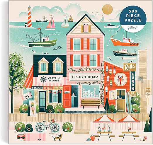 Galison Beside The Sea – 500 Piece Puzzle Fun and Challenging Activity with Bright and Bold Art... | Amazon (US)