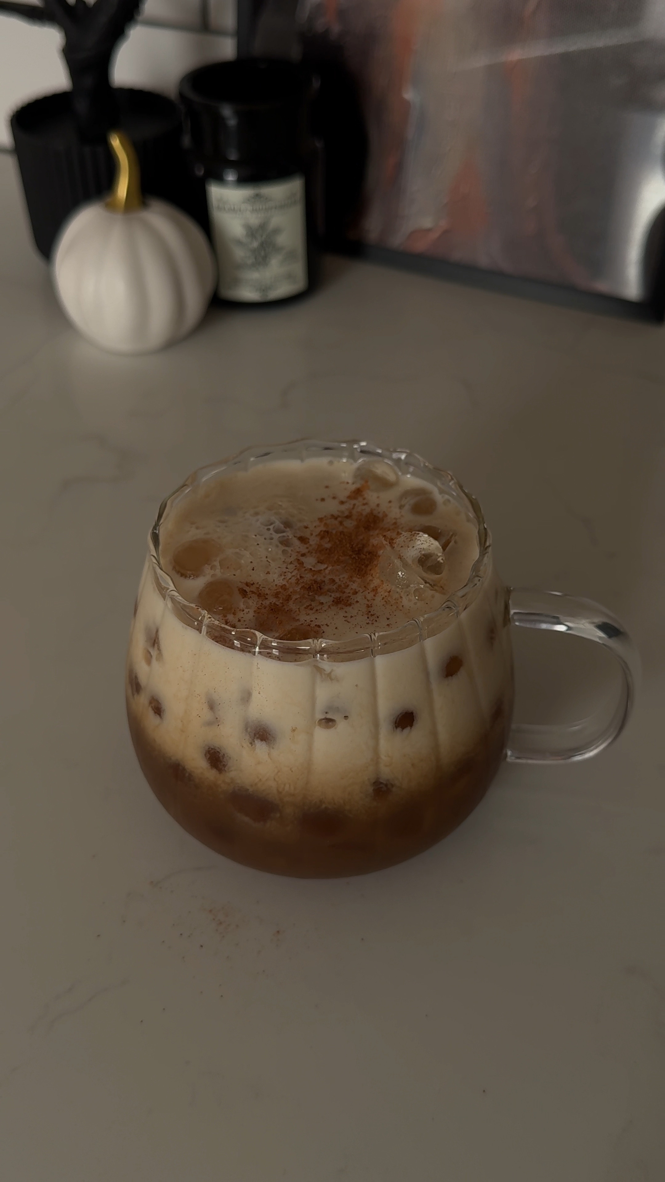 a little friday the 13th morning latte asmr👻✨ dairy free iced pumpkin chai tea latte
 
super easy recipe:
pumpkin chai latte @hellotazotea 
almond milk @MALK Organics 
tons of ice 
sprinkle cinnamon on top

#icedlatte #coffeerecipe #barista #icedlatteathome #pumpkinseason #pumpkinspice #pumpkinchai #chailatte #icedpumpkinspicelatte #pumpkinspicelatte #chai #tazochai #tazotea #malk #dairyfree #dairyfreechai 

#LTKSeasonal #LTKVideo #LTKFallSale