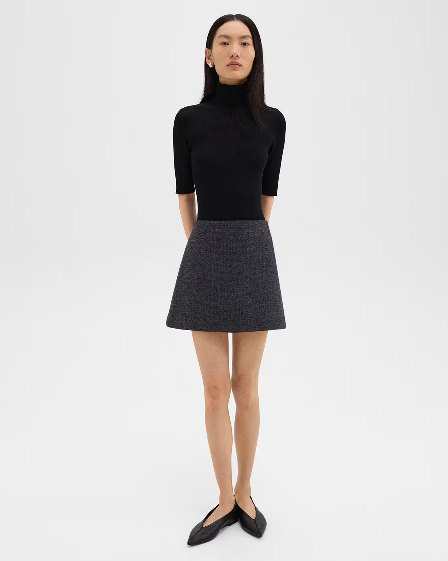 High-Waist Mini Skirt in Tweed | Theory