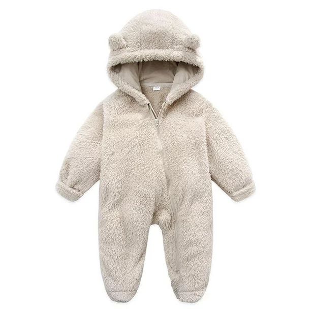 UMfun Newborn Baby Fleece Snowsuits Winter Footie Romper Jacket Hooded Jumpsuit Autumn Bunting On... | Walmart (US)