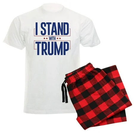 CafePress - I Stand With Trump Men s Light Pajamas - Men s Light Loose Fit Cotton Pajama Set | Walmart (US)