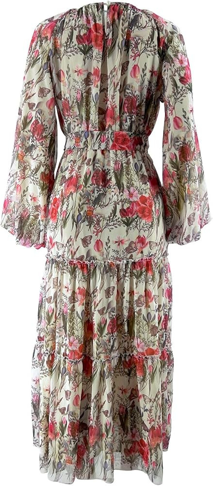 Floral Print Long Sleeve Maxi Dress, High Neck, Long, Garden Print | Amazon (US)