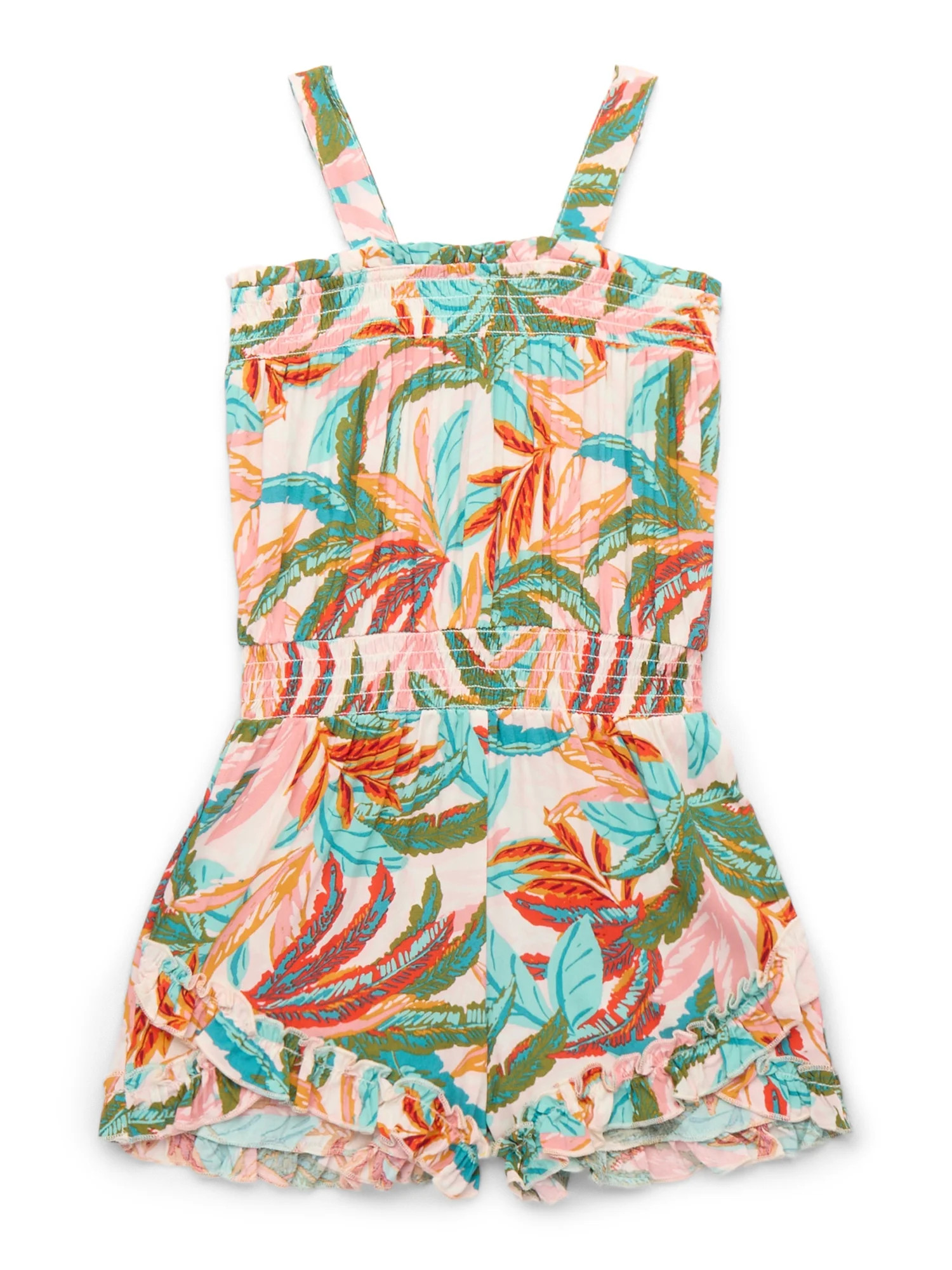 Jessica Simpson Girls Swimsuit Cover-Up Romper with Ruffles, Sizes XS-XL | Walmart (US)