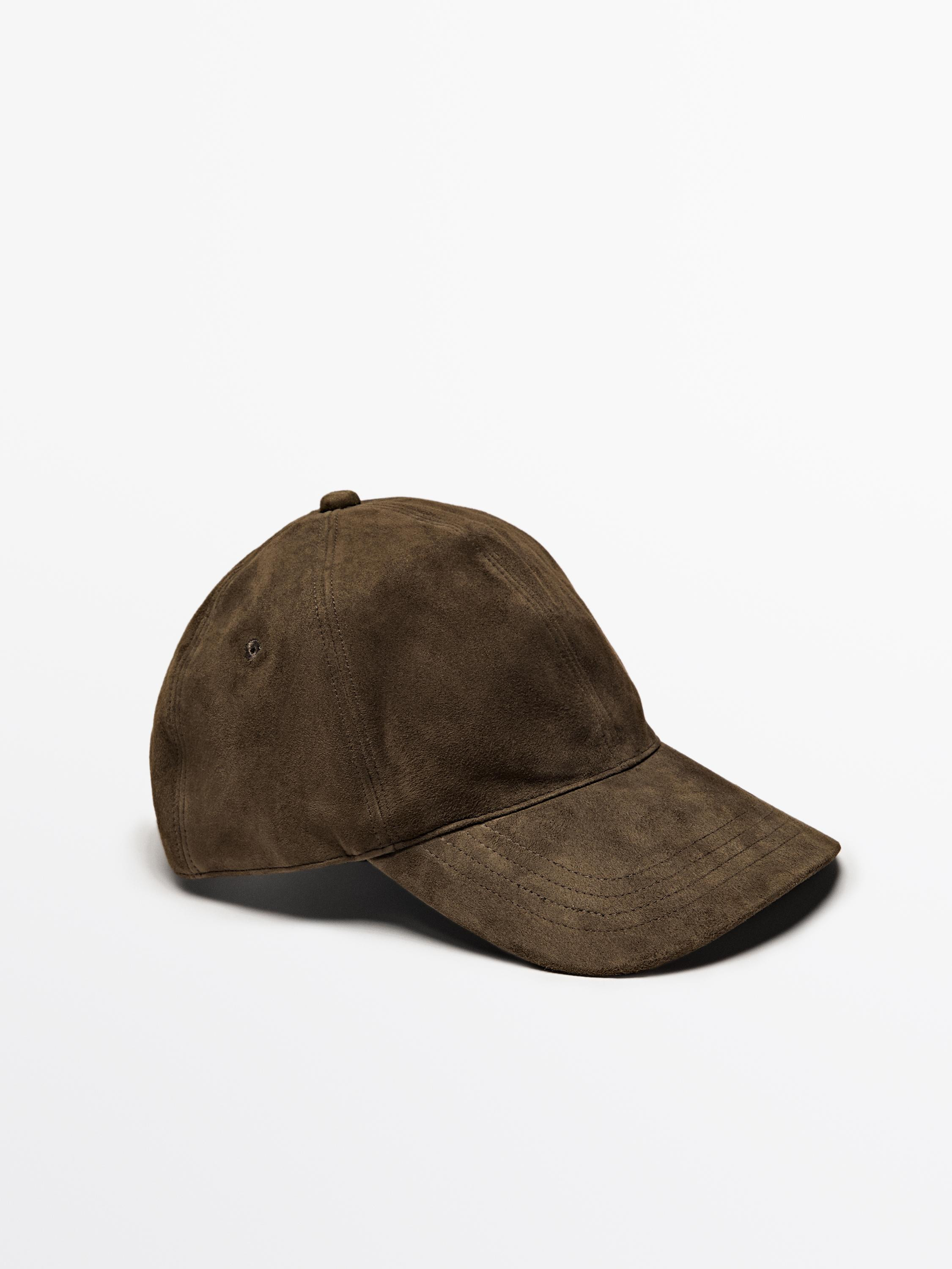 Split leather cap | Massimo Dutti US