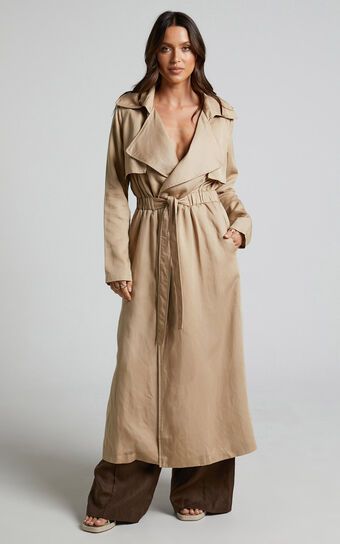 Amalie The Label - Monimonie Trench Coat in Natural | Showpo (US, UK & Europe)