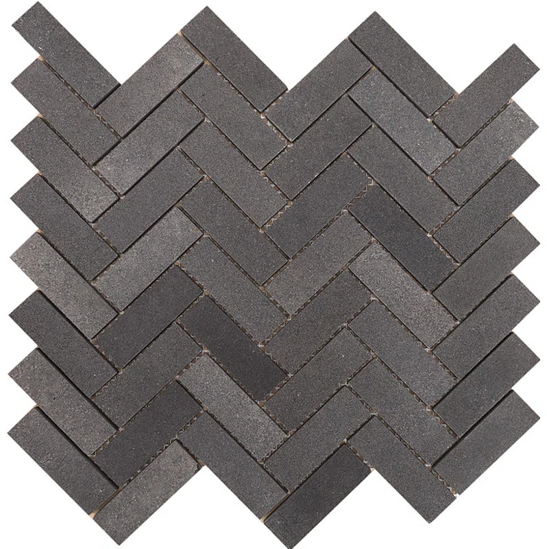 Highland 1" x 3" Basalt Chevron Mosaic Wall & Floor Tile | Wayfair North America