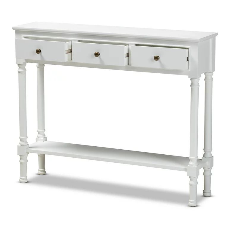 Baxton Studio Calvin Classic And Traditional French Farmhouse White Finished Wood 3-Drawer Entryw... | Walmart (US)