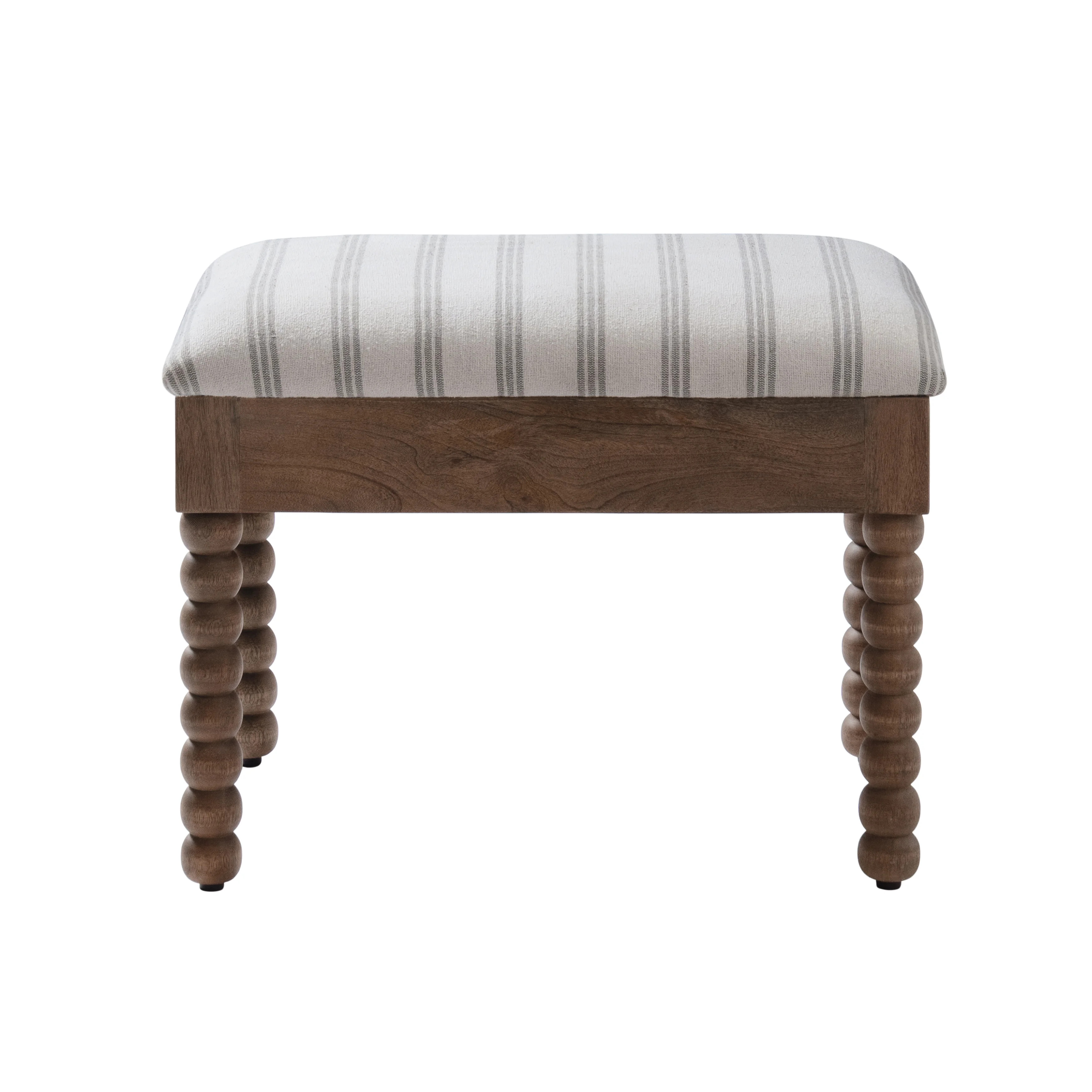 Artisan Upholstered Vanity Stool with Turned Wooden Legs | Wayfair North America