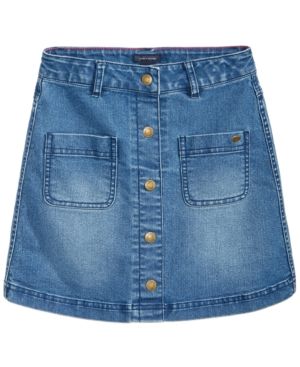 Tommy Hilfiger Button-Front Denim Skirt, Big Girls | Macys (US)