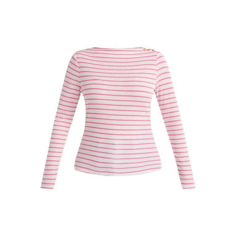 Free Assembly Women’s and Women's Plus Boatneck Top with Long Sleeves, Sizes XS-4X | Walmart (US)