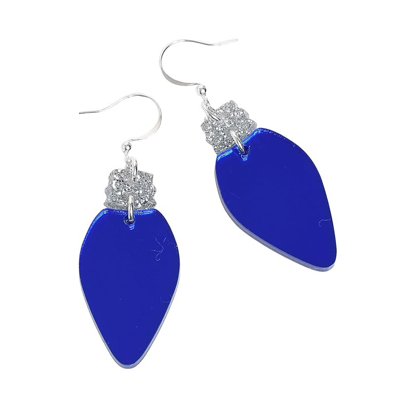 Blue Christmas Light Dangle Drops - Sparkly Statement Earrings - Cute Holiday Party Jewelry for H... | Amazon (US)